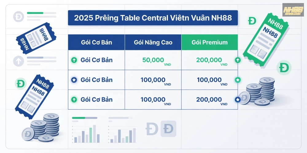 Bảng giá chi tiết các gói dịch vụ xổ số miền trung nh88 cập nhật năm 2025 với ưu đãi hấp dẫn
