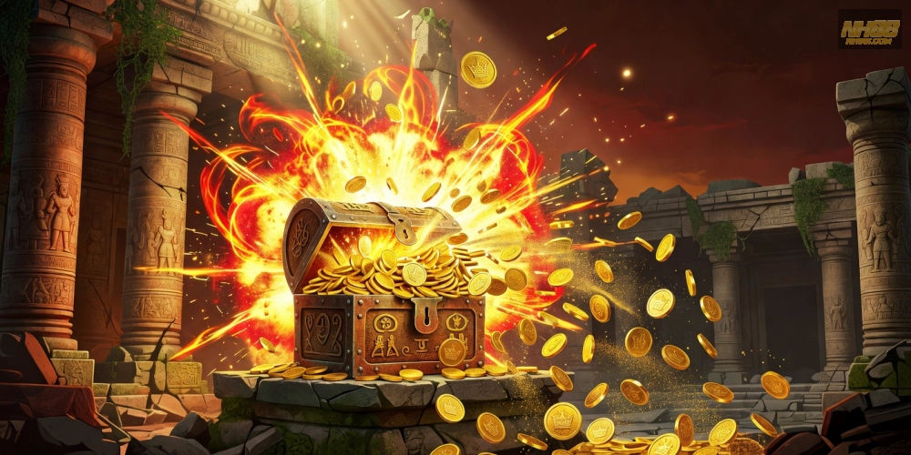 Giao diện game Jackpot Vàng với hiệu ứng nổ hũ sống động trên NH88